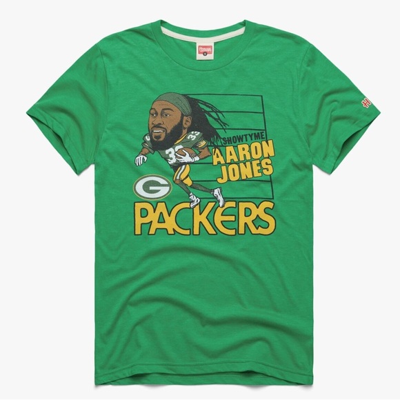 Homage Aaron Jones Packers Tee Size XL Green Great Condition - Picture 1 of 9